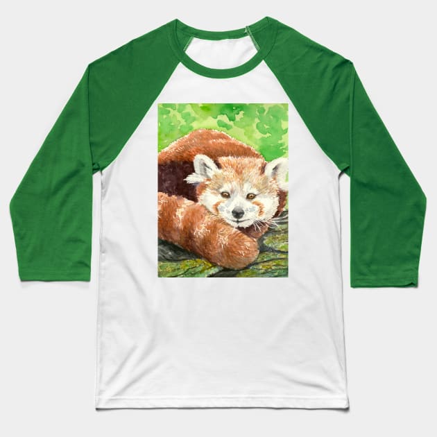 Red panda Baseball T-Shirt by katerinamk